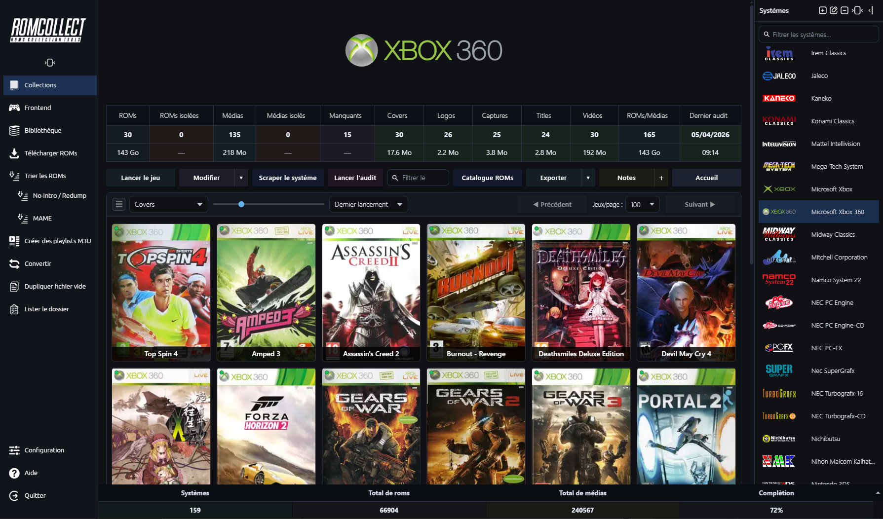 RomCollect — Audit grille