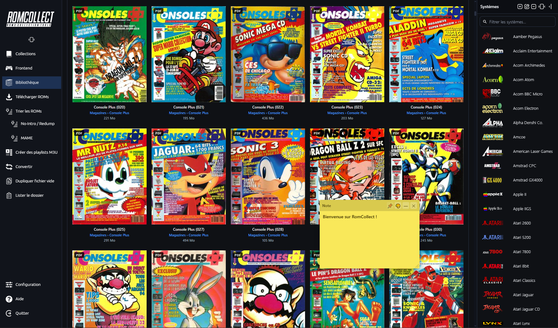 RomCollect — Bibliothèque