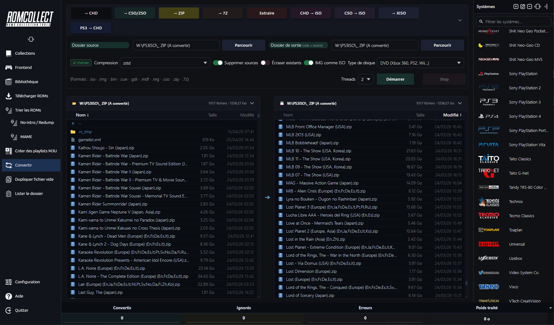 RomCollect — Convertisseur
